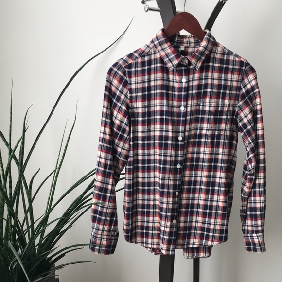 Muji plaid flannel shirt - Picture 2 of 6